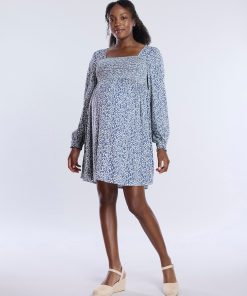 Long Sleeve Smocked Babydoll Dress