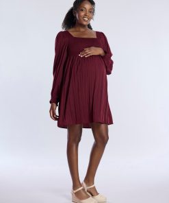 Long Sleeve Smocked Babydoll Dress