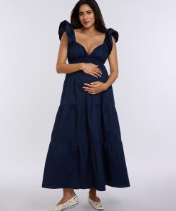 Empire Ruffle Sleeve Maxi Dress
